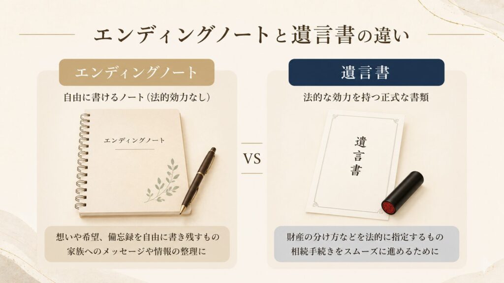 エンディングノートとは?遺言書との違い