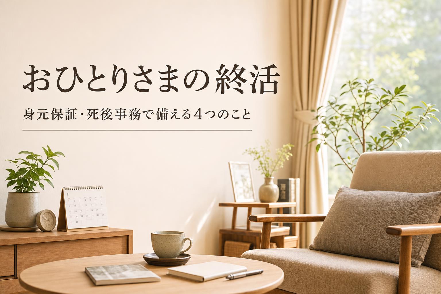 おひとりさまの終活|身元保証・死後事務で備える4つのこと