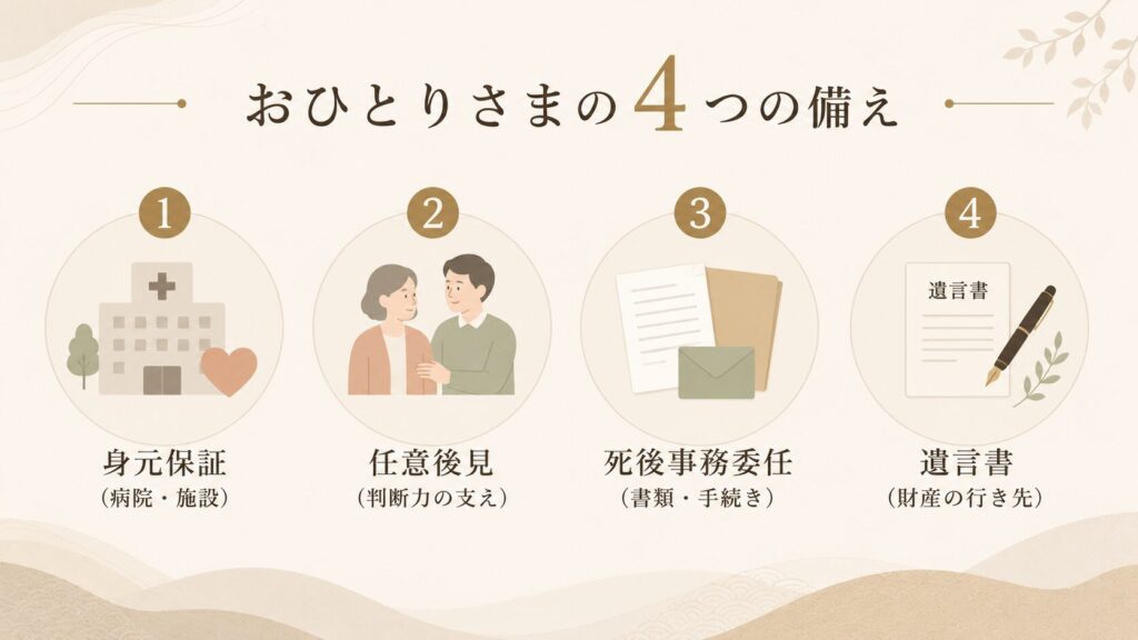おひとりさまの4つの備え