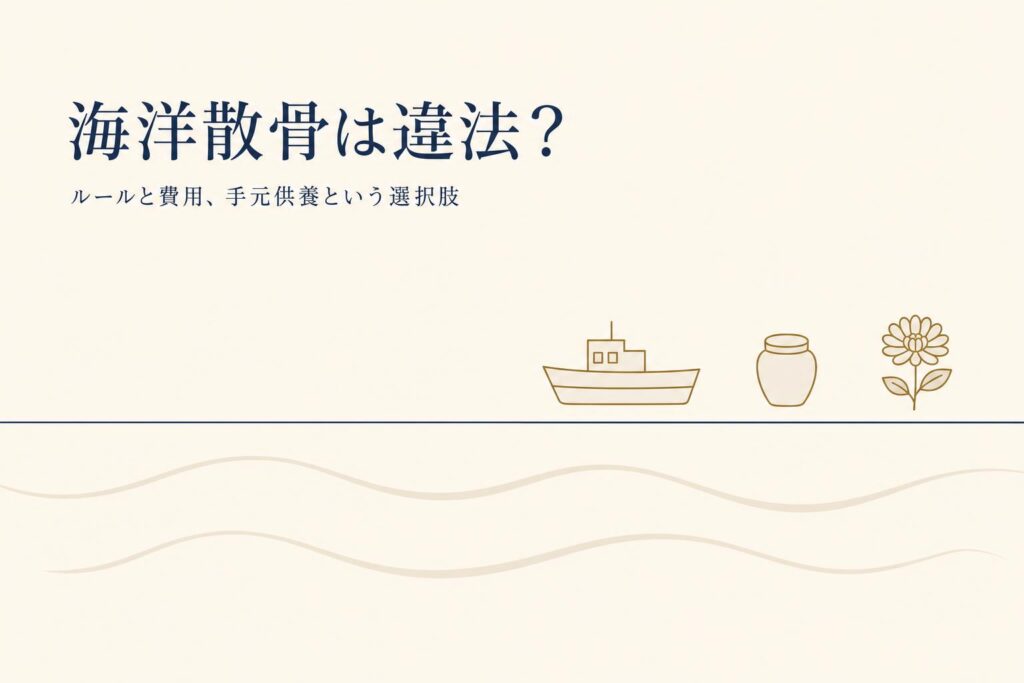 海洋散骨は違法かどうかを法律・ガイドライン・条例から解説する記事のアイキャッチ画像