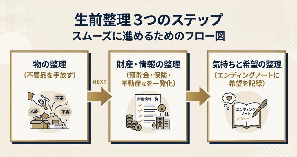 生前整理の進め方|3つのステップ