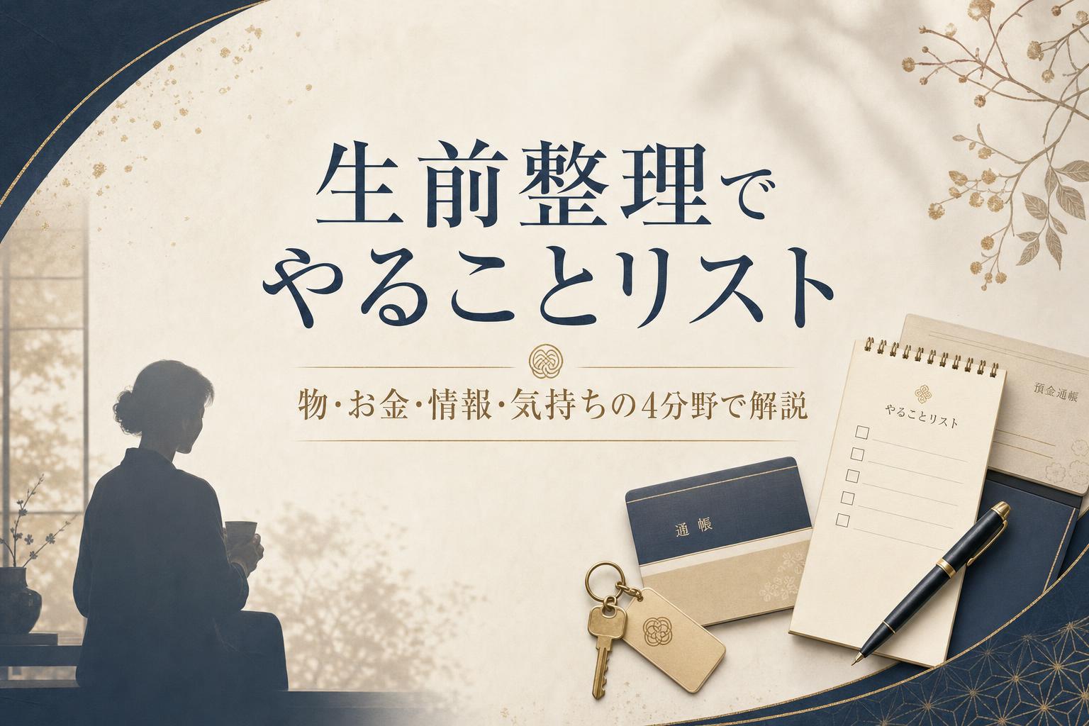生前整理でやることリスト|物・お金・情報・気持ちの4分野で解説
