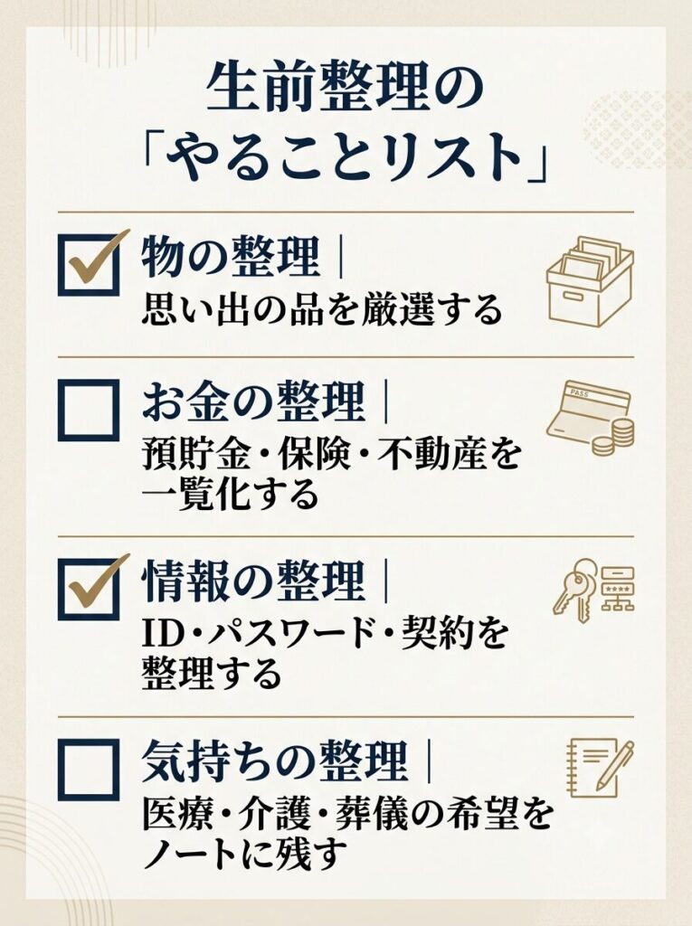 生前整理の「やること」リスト