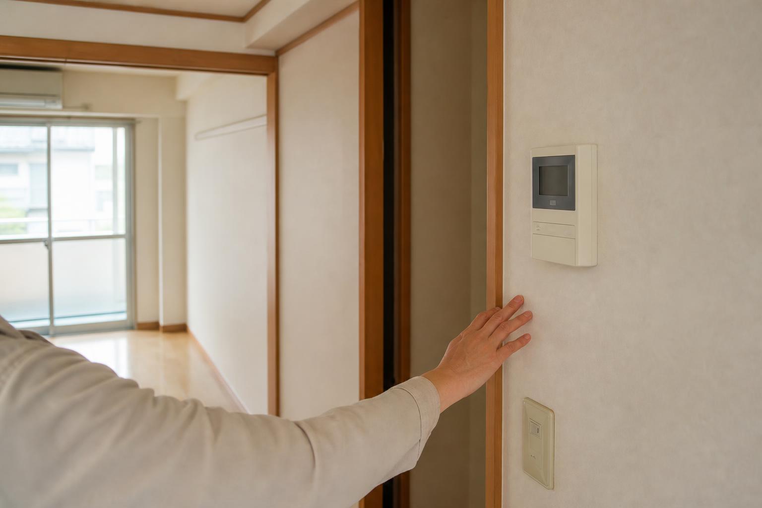 賃貸住宅の部屋の中を確認している様子